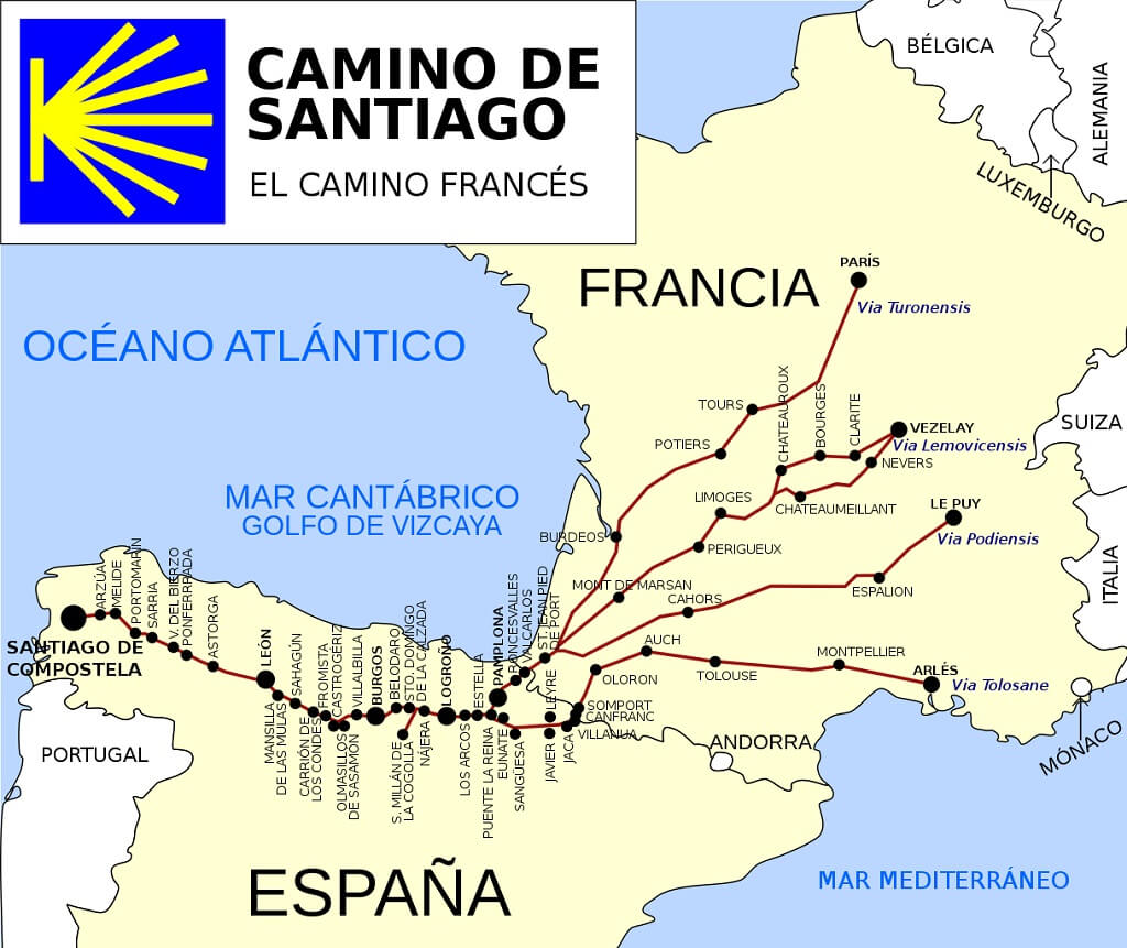 Ruta del Camino de Santiago Frances
