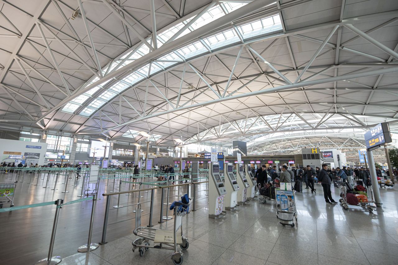 Zona de facturación de la Terminal 1 del aeropuerto Incheon de Seúl
