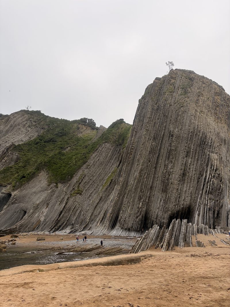 Formaciones rocosas del Flysch de Zumaia, capas geológicas verticales junto al mar