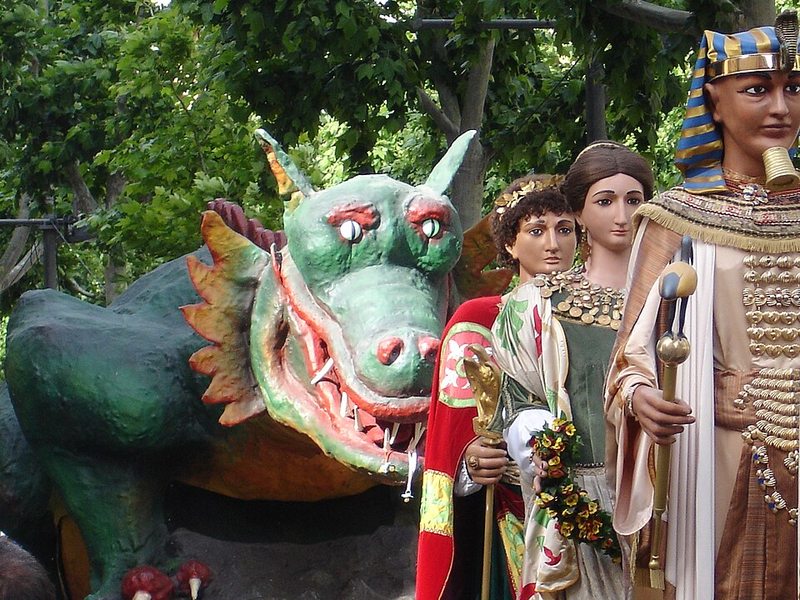 Lo Marraco y los gigantes de Lleida, figuras de la Festa Major