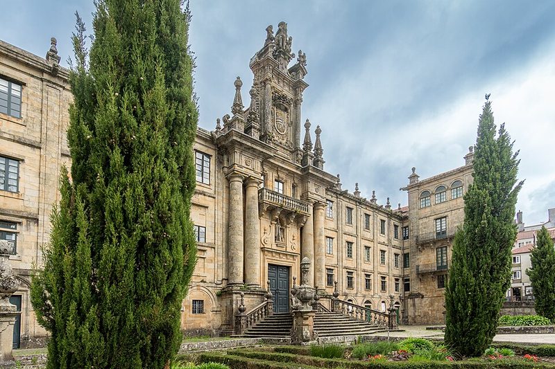 Fachada barroca del Monasterio de San Martiño Pinario, Santiago de Compostela