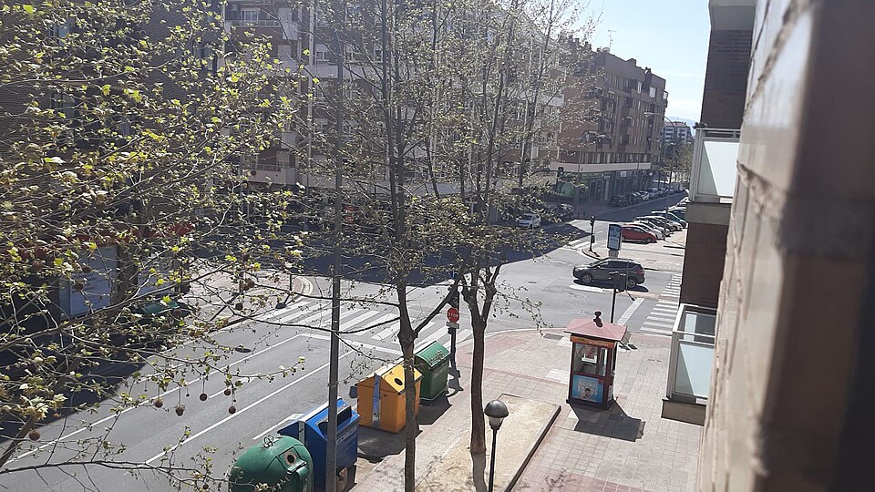 Calle Siete Infantes de Lara en Logroño, junto al aparcamiento gratuito del mismo nombre