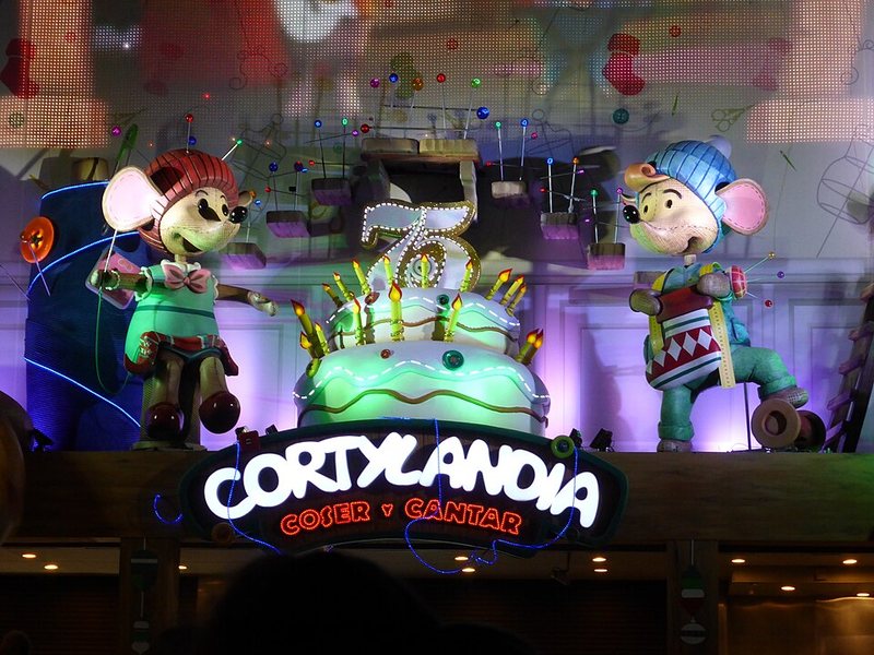 Escenario de Cortylandia en El Corte Inglés de Madrid en Navidad